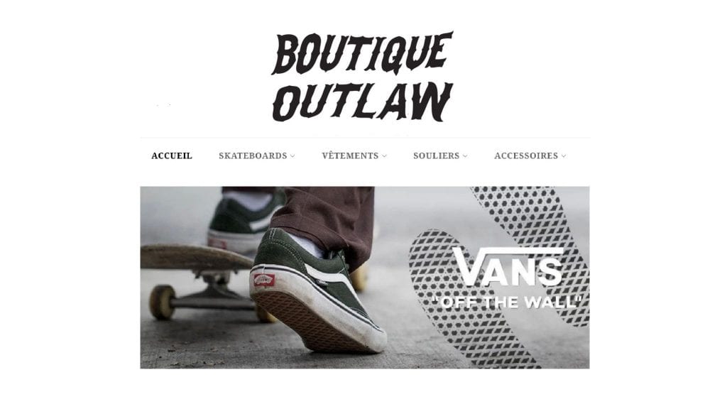 Boutique Outlaw Skateshop Website